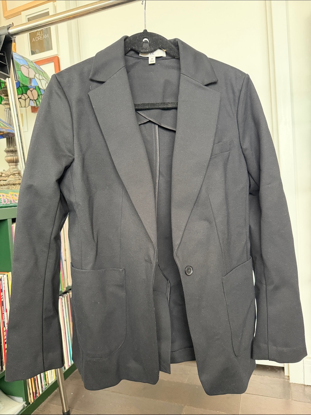 Banana Republic Women’s Long Black Ponte Blazer - Single-Button Jacket